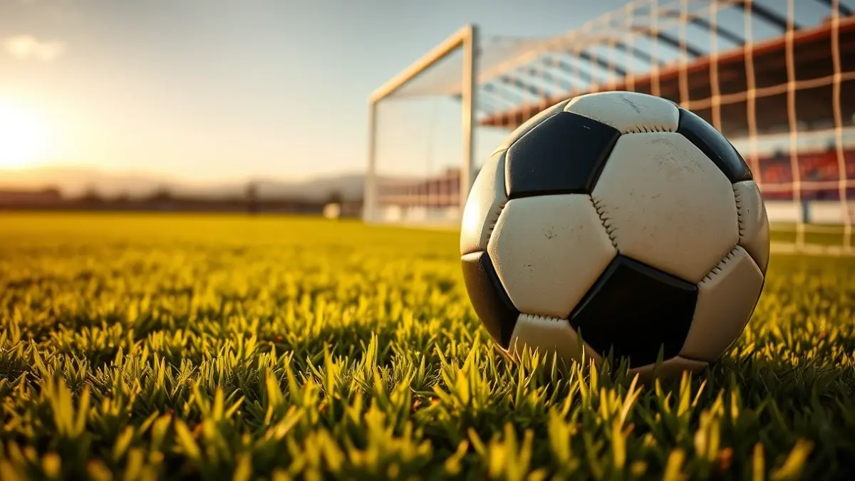 Generic image of a soccer ball on a grass field.