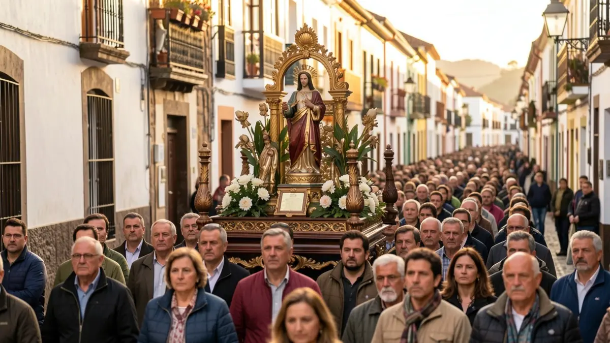 Generic image of a religious procession in the Canary Islands.