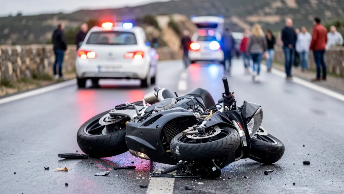 Generic image of a traffic accident involving a motorcycle in Gran Canaria.