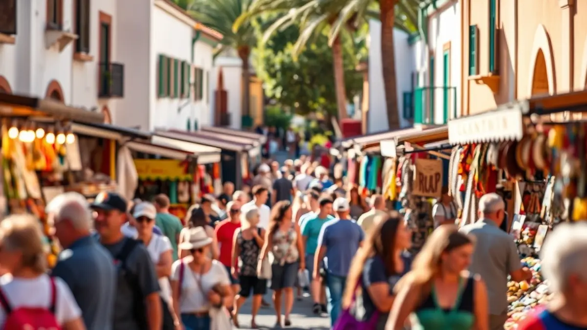 Imagen genérica de una feria de artesanía en un pueblo canario.