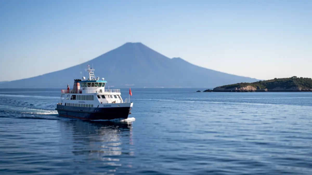 Imagen genérica de un ferry navegando en aguas canarias.