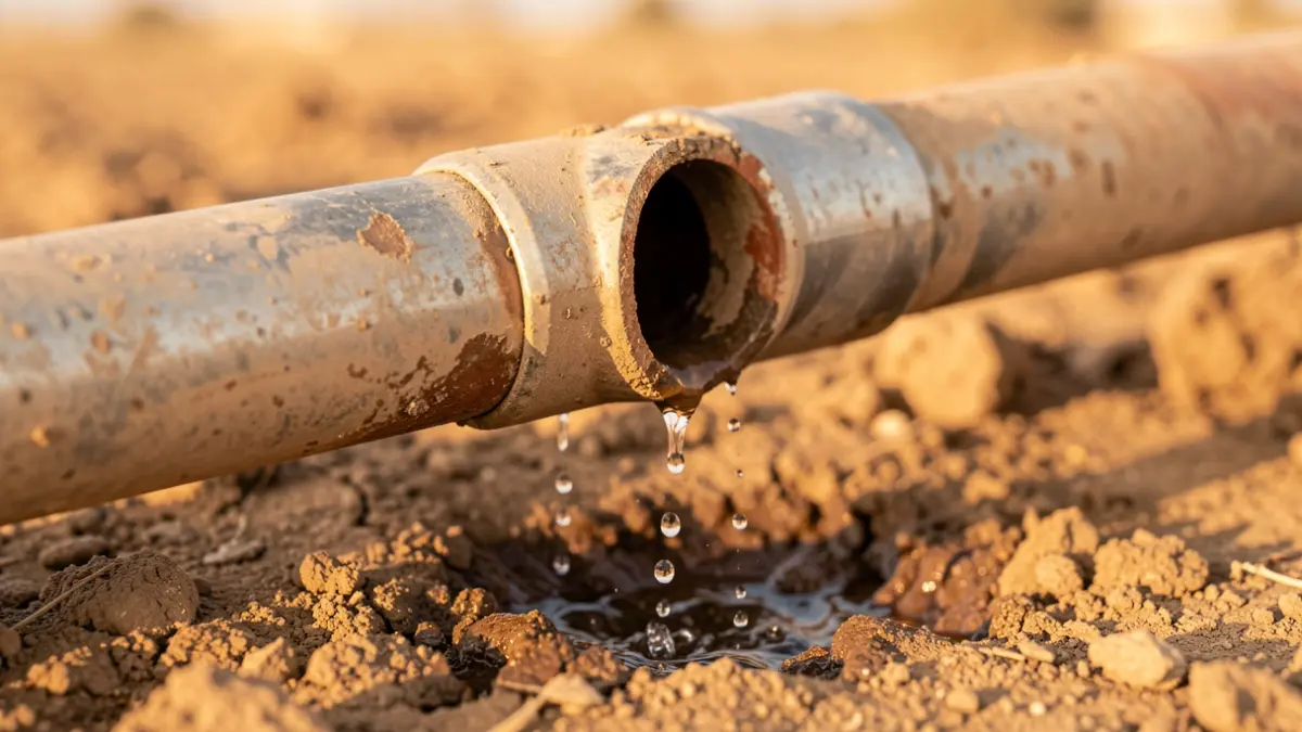 Imagen genérica de una tubería de agua con una fuga.