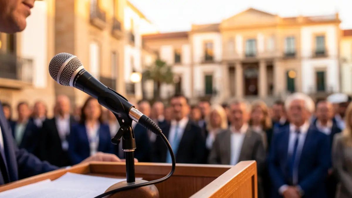 Generic image of a microphone on a podium.