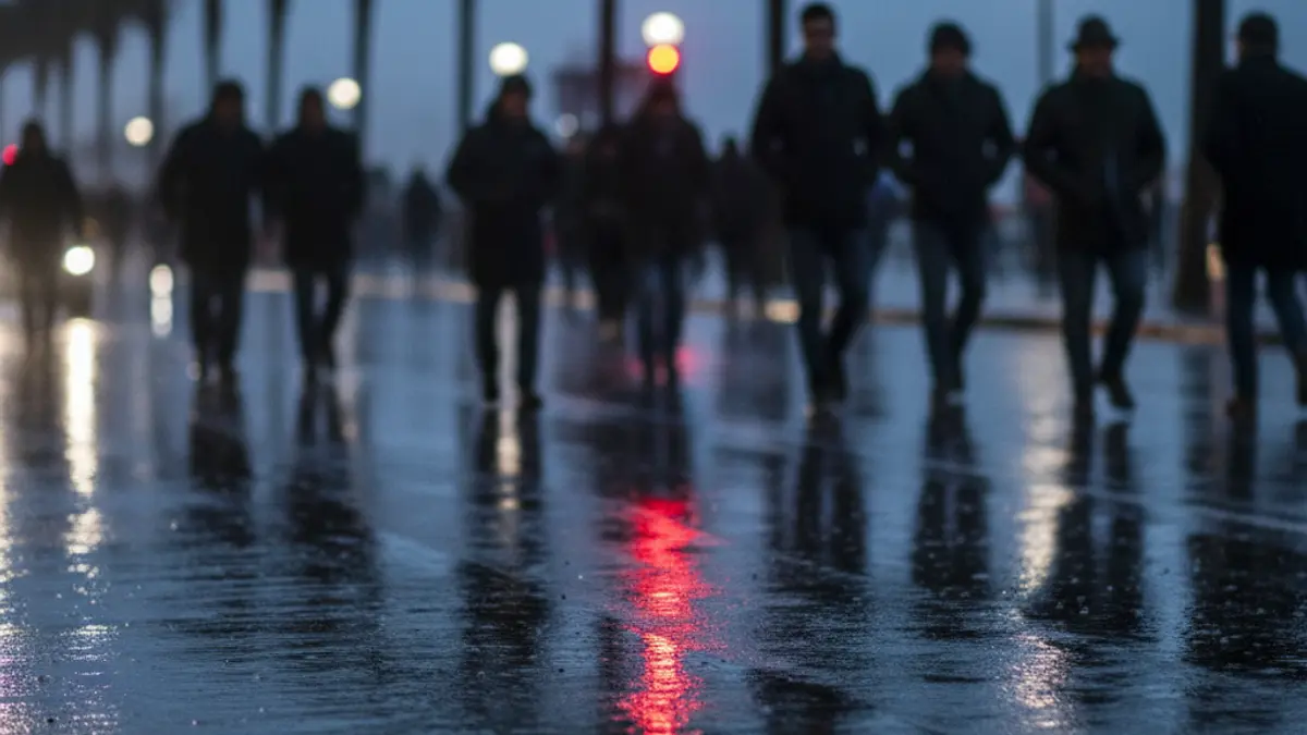 Generic image of police emergency lights reflecting on wet asphalt.