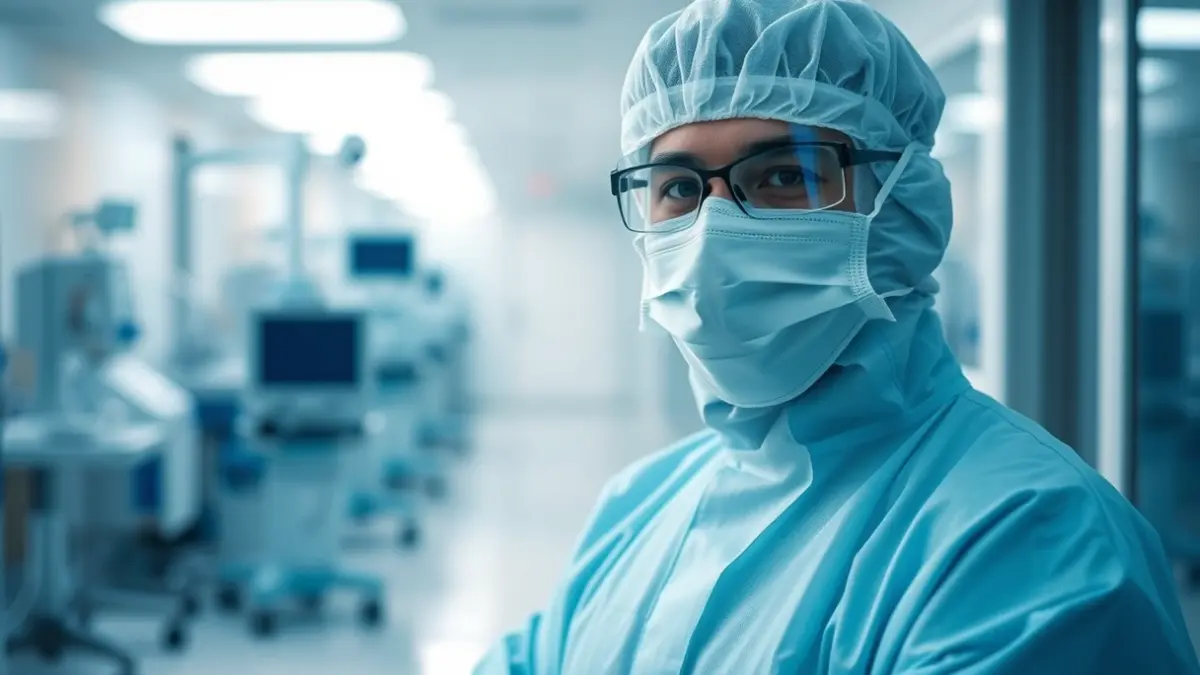 Imagen genérica de un profesional médico con equipo de protección individual (EPI) en un entorno hospitalario.
