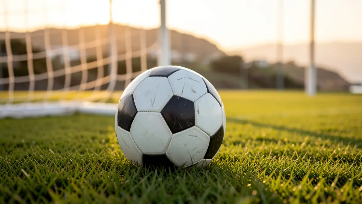 Generic image of a soccer ball on grass.