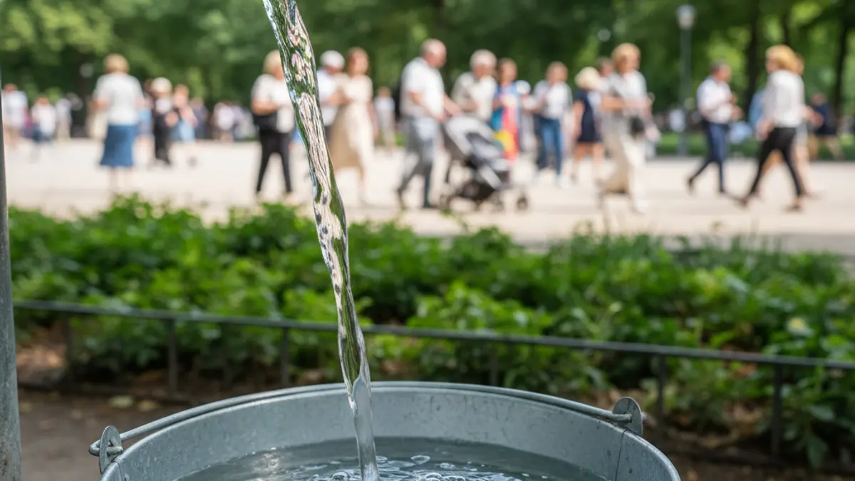 Generic image of a water tap in a park.