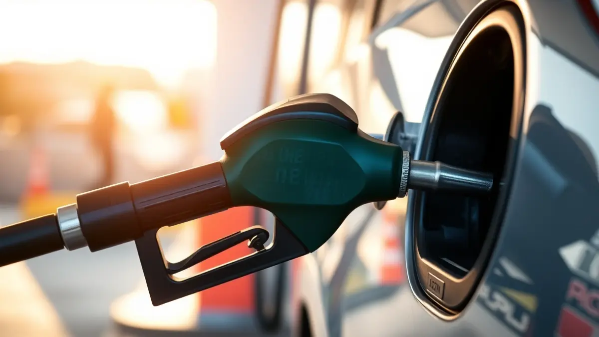 Imagen genérica de una manguera de gasolina en un coche.