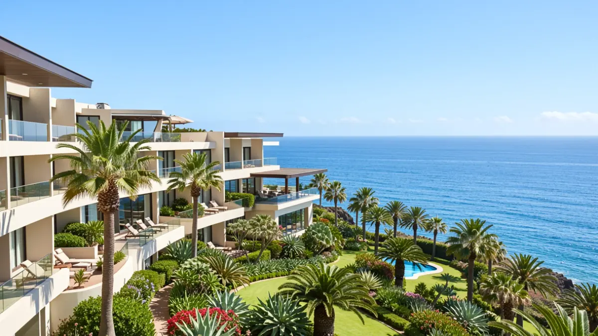 Vista exterior del nuevo complejo hotelero en la costa de Tenerife.
