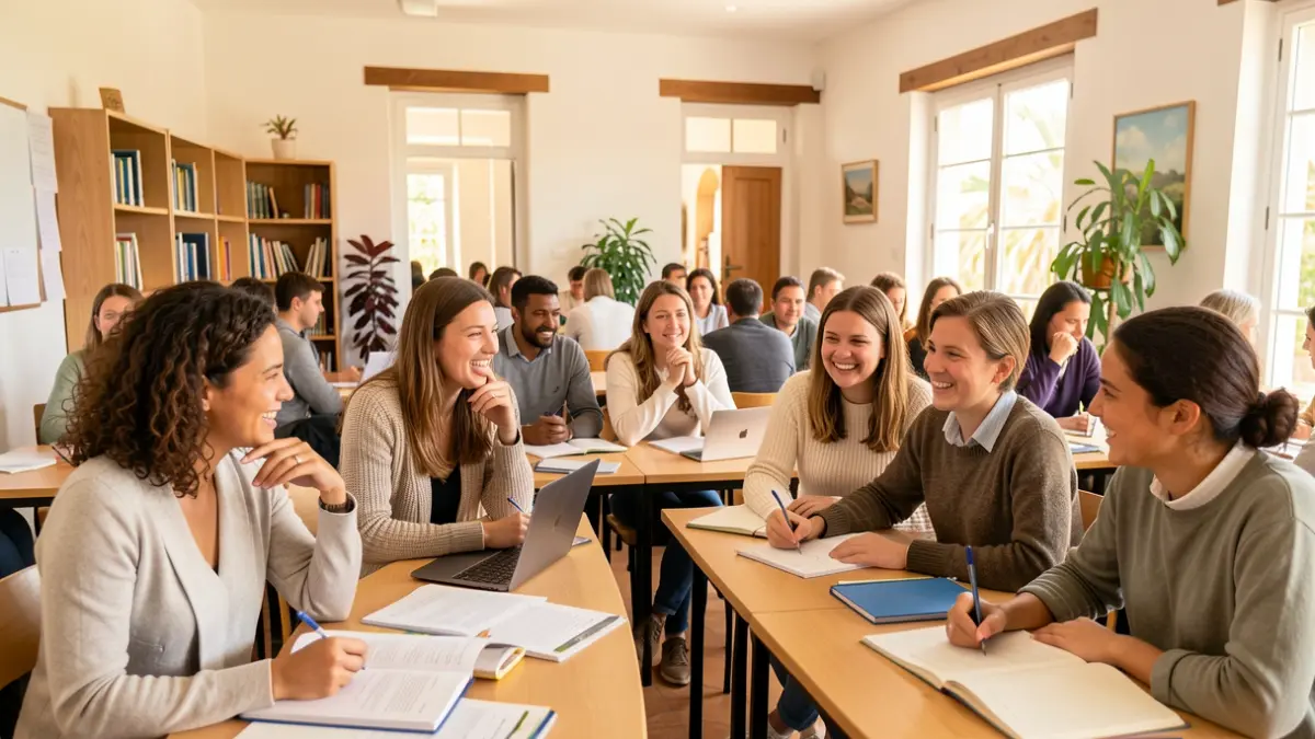 Generic image of teachers and students in a classroom in the Canary Islands.