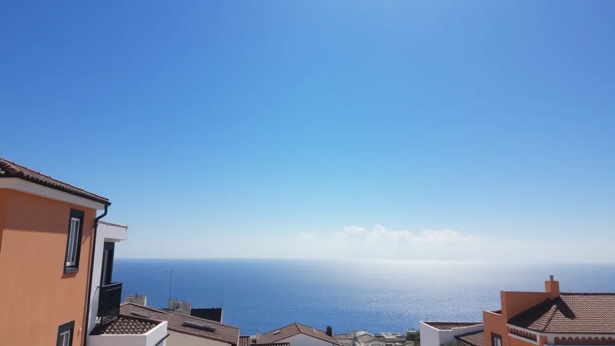 Generic image of a clear sky with some high clouds over a Canarian landscape.