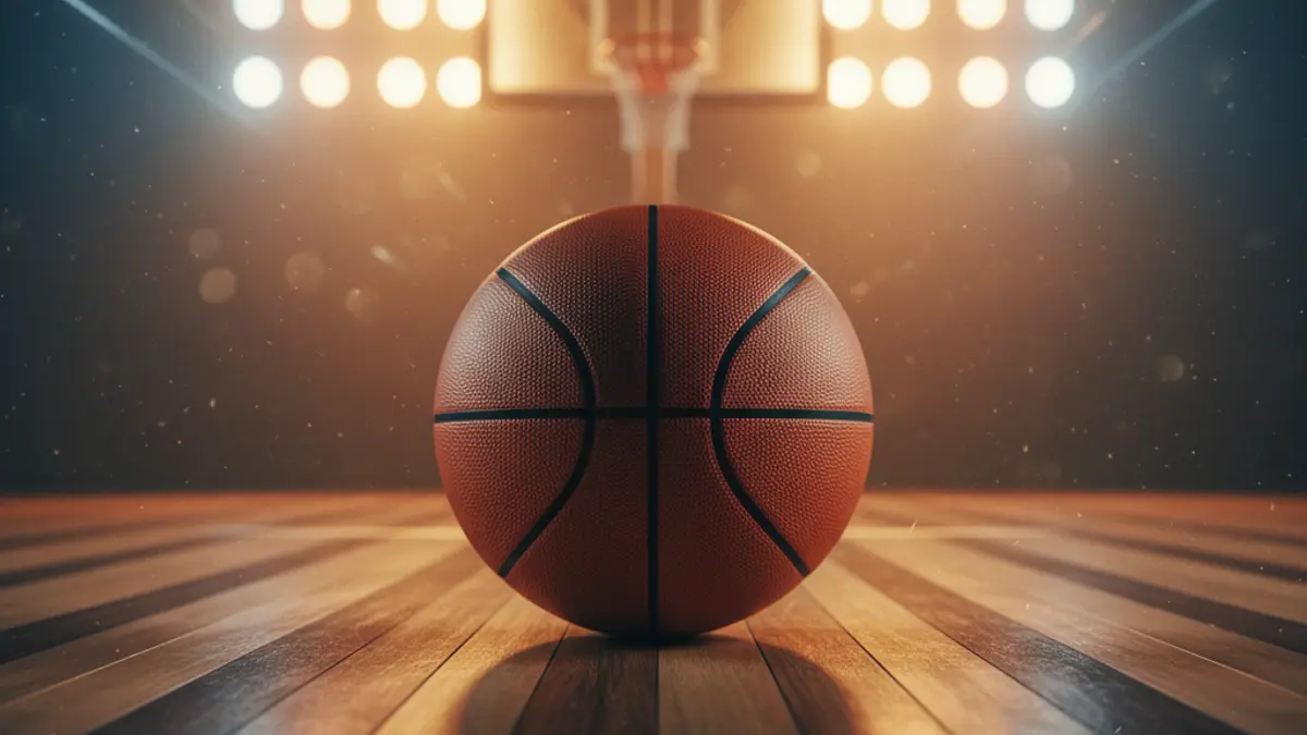 Imagen genérica de un balón de baloncesto en una cancha.