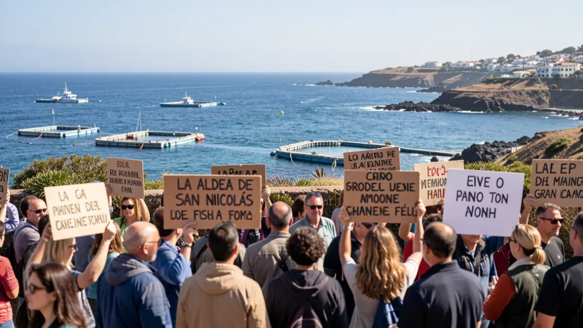 Generic image of an environmental protest on the coast.