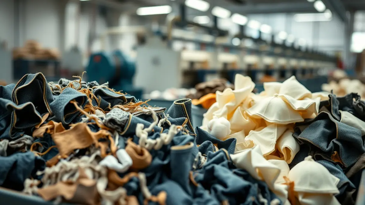 Imagen genérica de residuos textiles clasificados para reciclaje.