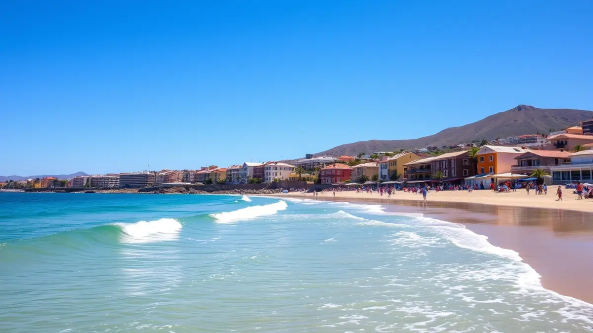 Generic image of a sunny day in a coastal town in the Canary Islands.