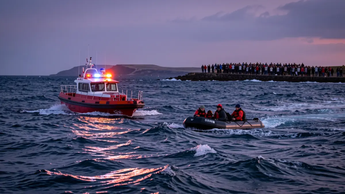 Imagen de un rescate marítimo cerca de Lanzarote.