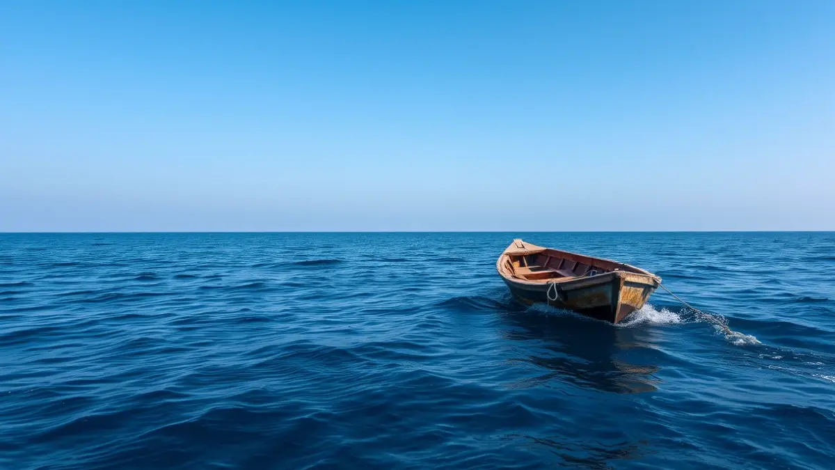 Imagen genérica de un cayuco en el mar, simbolizando la travesía migratoria.