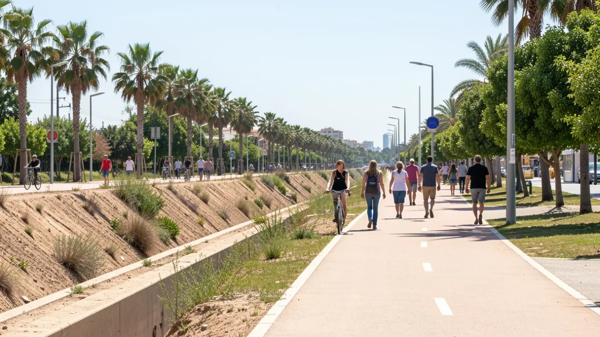 Generic image of an accessible promenade next to a ravine in the Canary Islands.