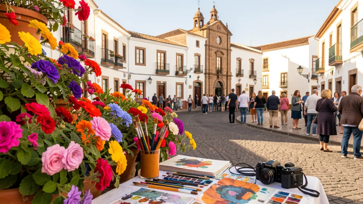 Generic image of artistic elements and floral displays in Santa Brígida.
