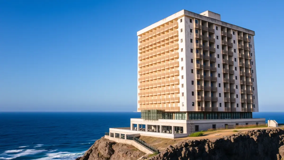 Image of an abandoned building on the coast of Santa Cruz de Tenerife.
