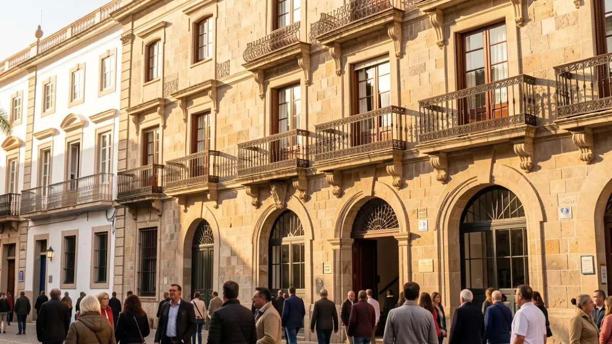 Facade of the administrative building on General Antequera street in Santa Cruz de Tenerife.