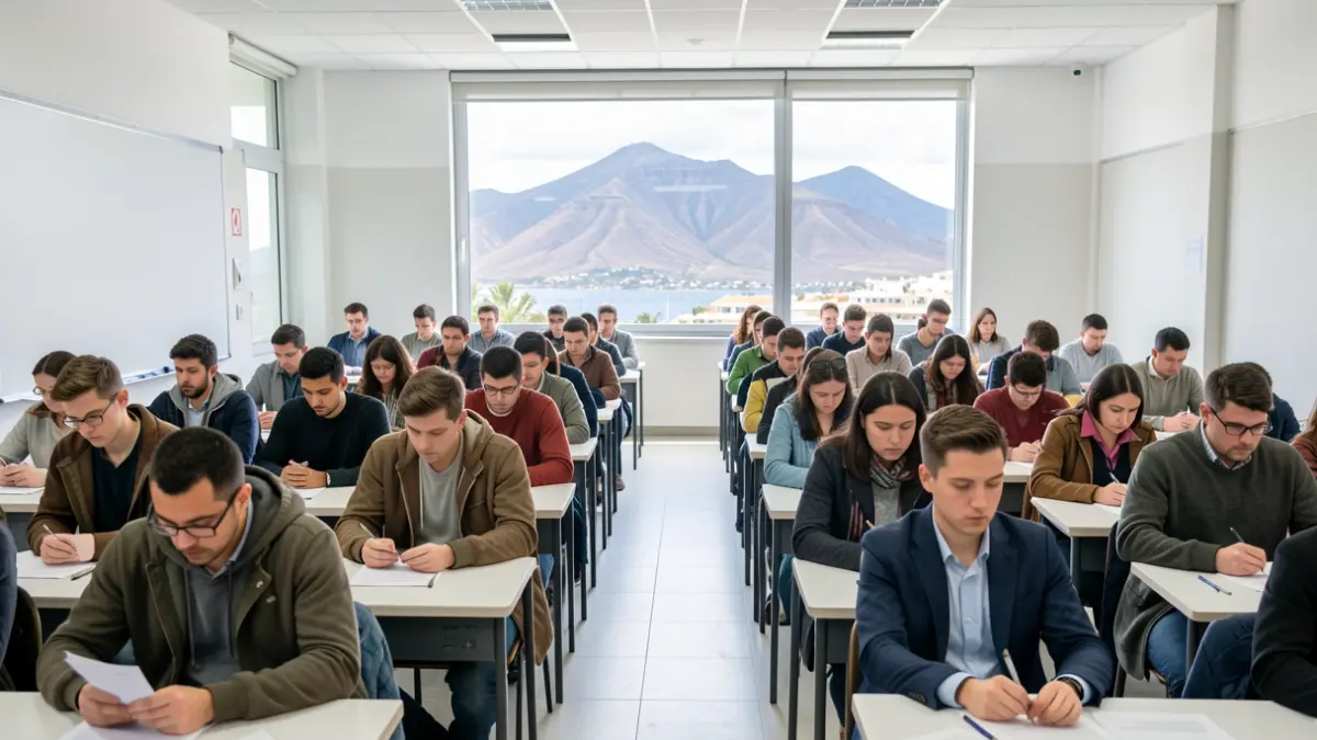 Generic image of students taking exams in the Canary Islands.