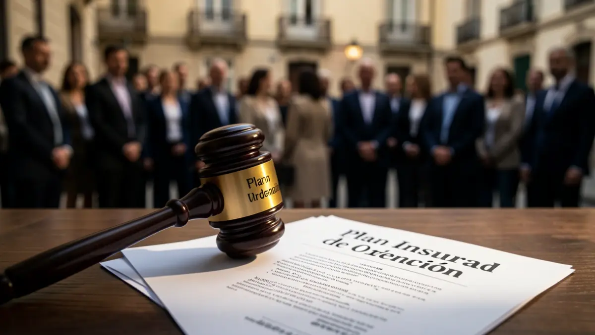 Generic image of a judge's gavel on a legal document related to territorial planning.