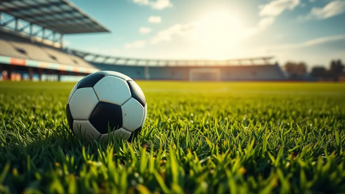 Generic image of a soccer ball on a grass field.