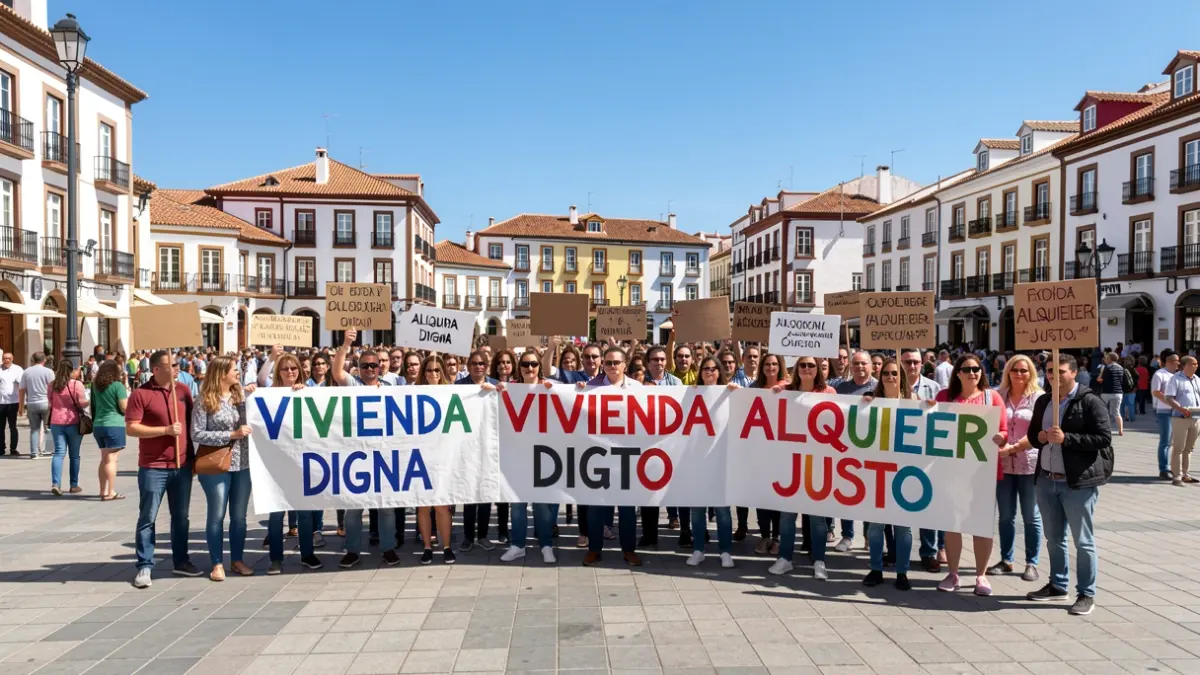 Imagen genérica de una manifestación por el derecho a la vivienda en Canarias.