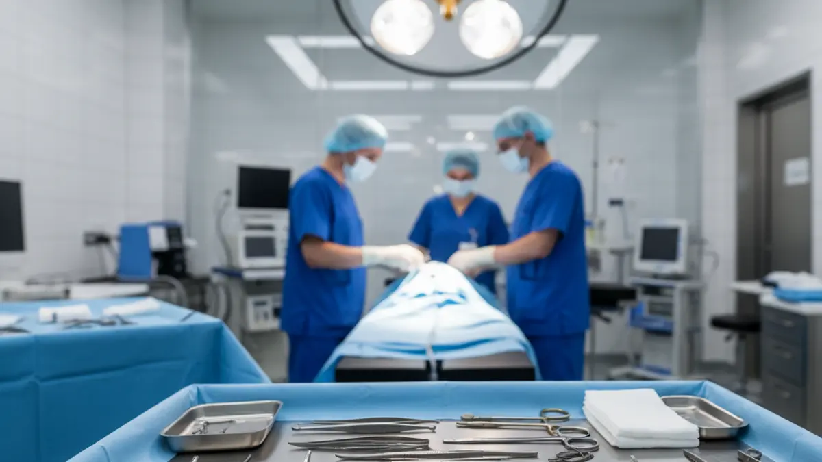 Generic image of a modern and sterile veterinary operating room.