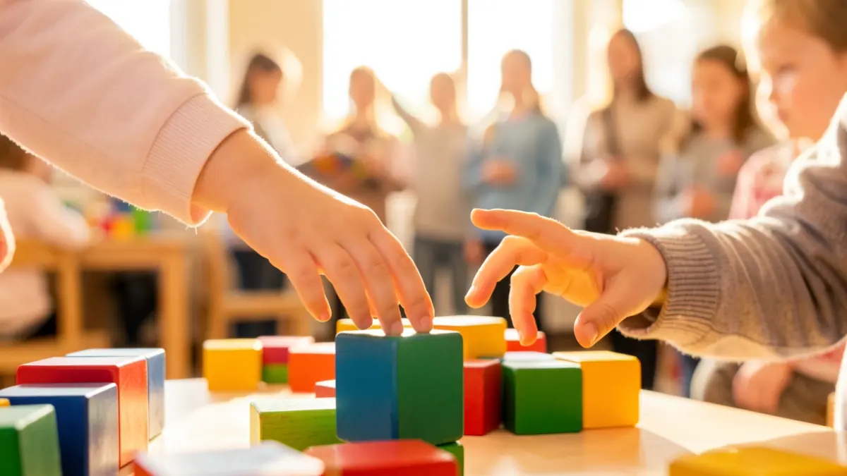 Imagen genérica de un niño jugando con bloques de construcción.