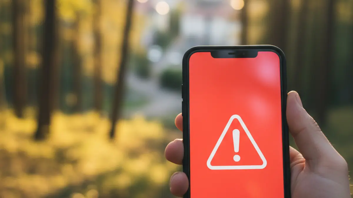 Generic image of a mobile phone displaying an emergency alert.