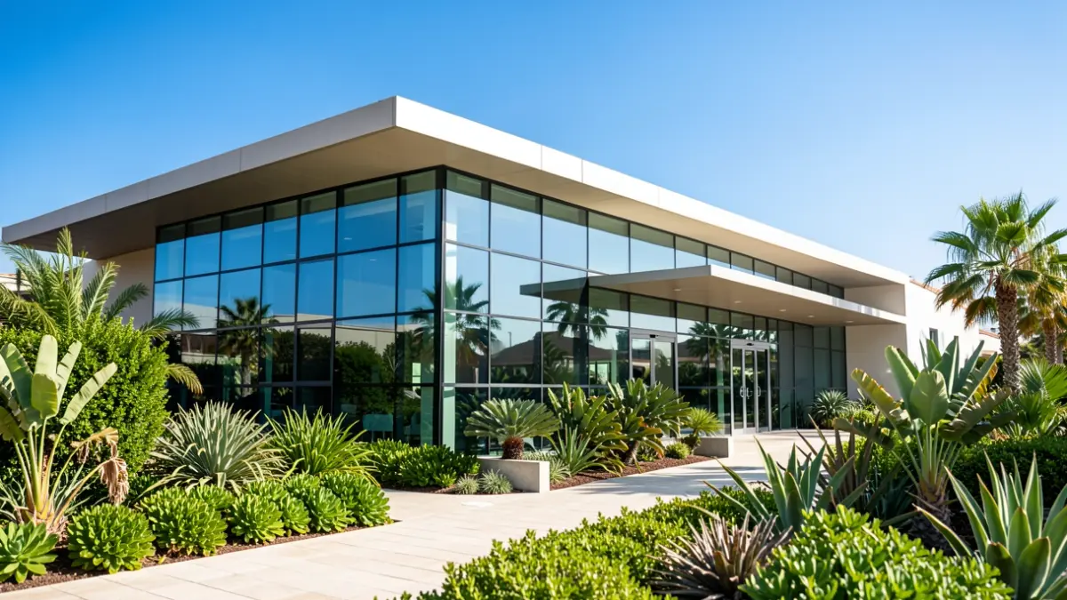 Generic image of a modern convention center in Tenerife.