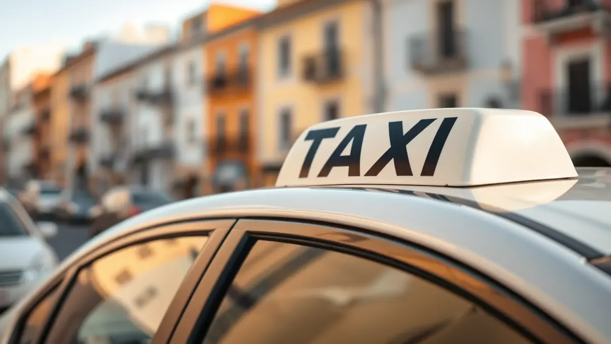 Imagen genérica de un cartel de taxi en un coche.
