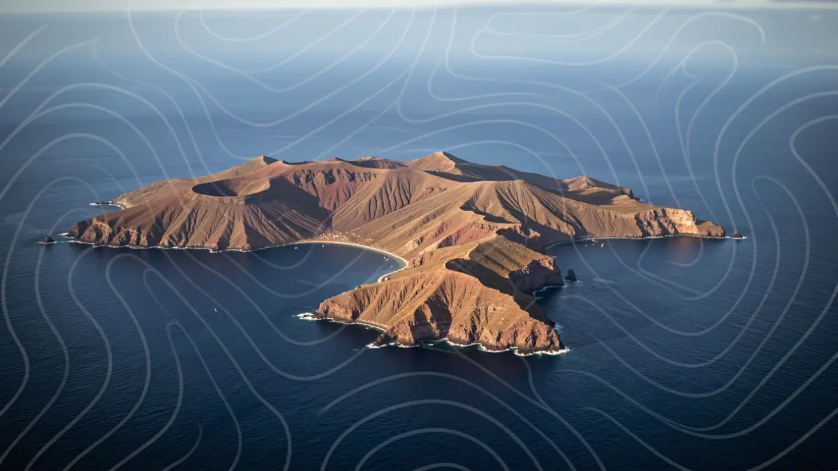 Generic image of the Canary Islands archipelago with seismic wave patterns.