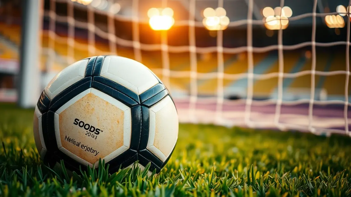 Imagen genérica de un balón de fútbol en un campo, con la portería al fondo.