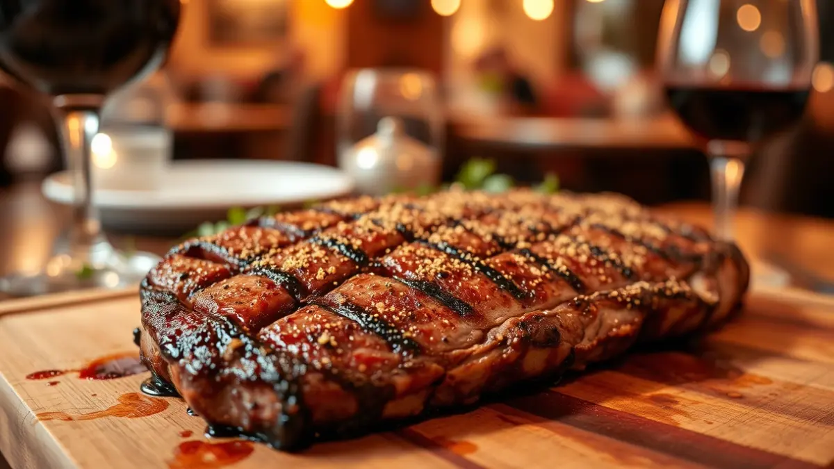 Generic image of a grilled meat dish in a restaurant.
