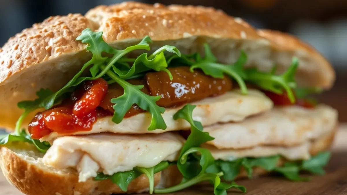 Imagen de un bocadillo gourmet con ingredientes canarios.