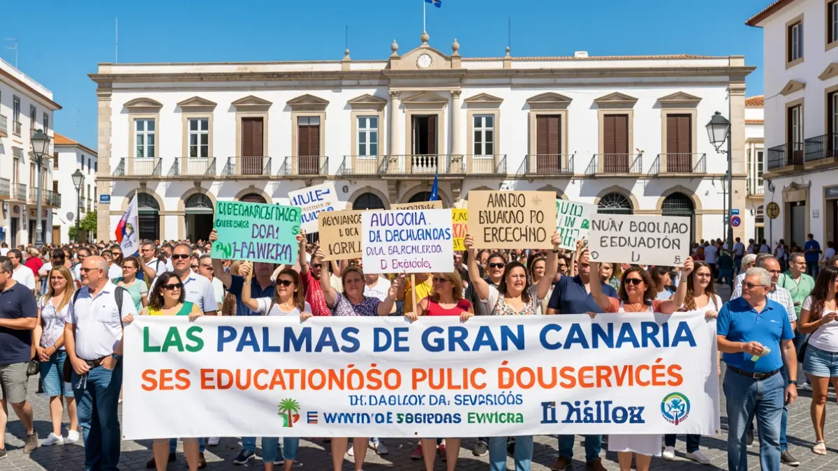 Generic image of a neighborhood protest in Las Palmas de Gran Canaria.