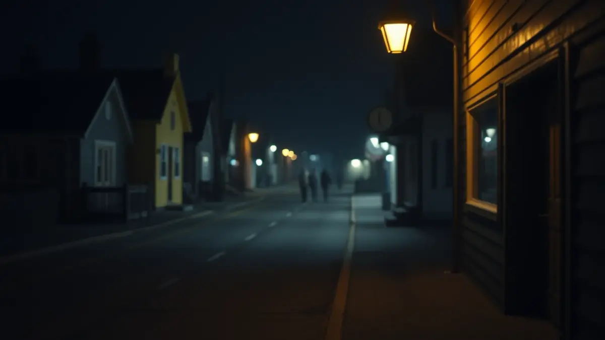 Imagen genérica de una calle oscura en un pueblo costero por la noche, transmitiendo una sensación de inseguridad.