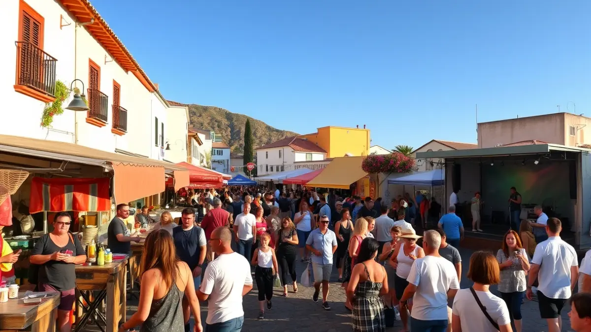 Image of a gastronomic and sports festival in a Canary Islands village.