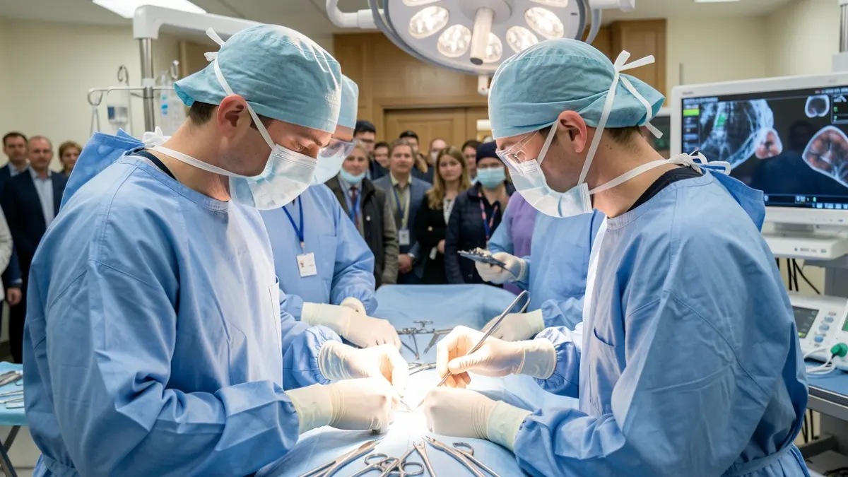 Imagen genérica de un equipo médico realizando una operación compleja.