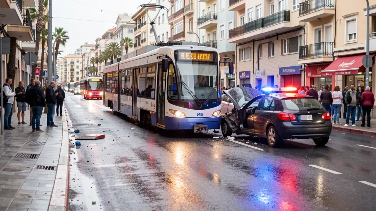 Imagen genérica de un accidente entre un tranvía y un coche en Santa Cruz de Tenerife.