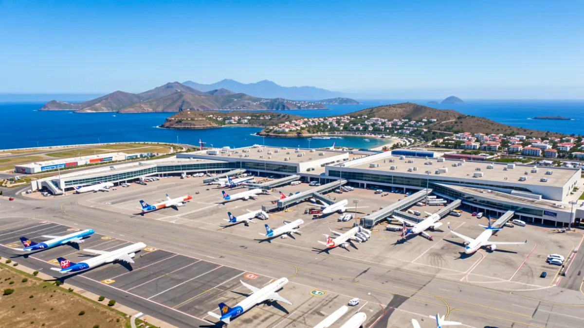 Imagen genérica de aeropuertos canarios con aviones en la pista.