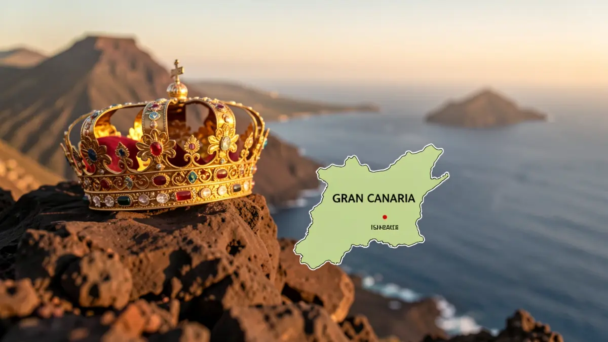 Generic image of the papal tiara and a map of the Canary Islands.
