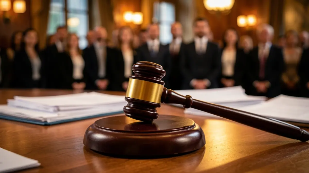Generic image of a gavel on a desk.