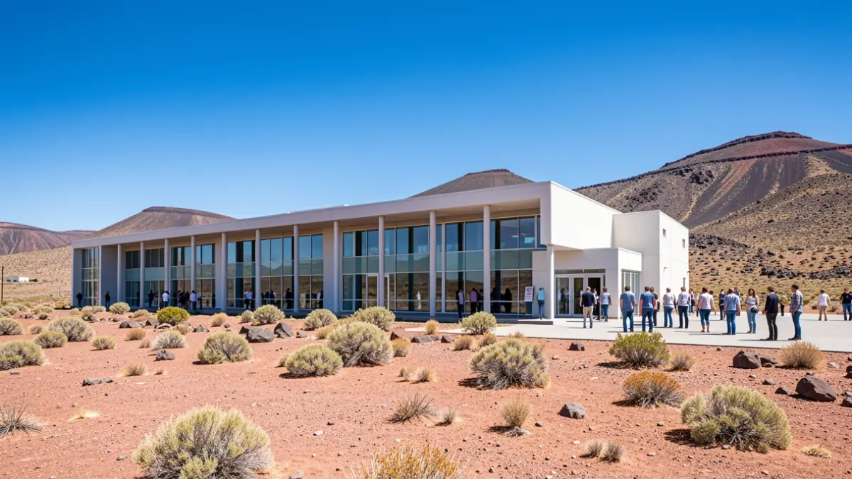 Generic image of a health center in a sunny, arid environment.