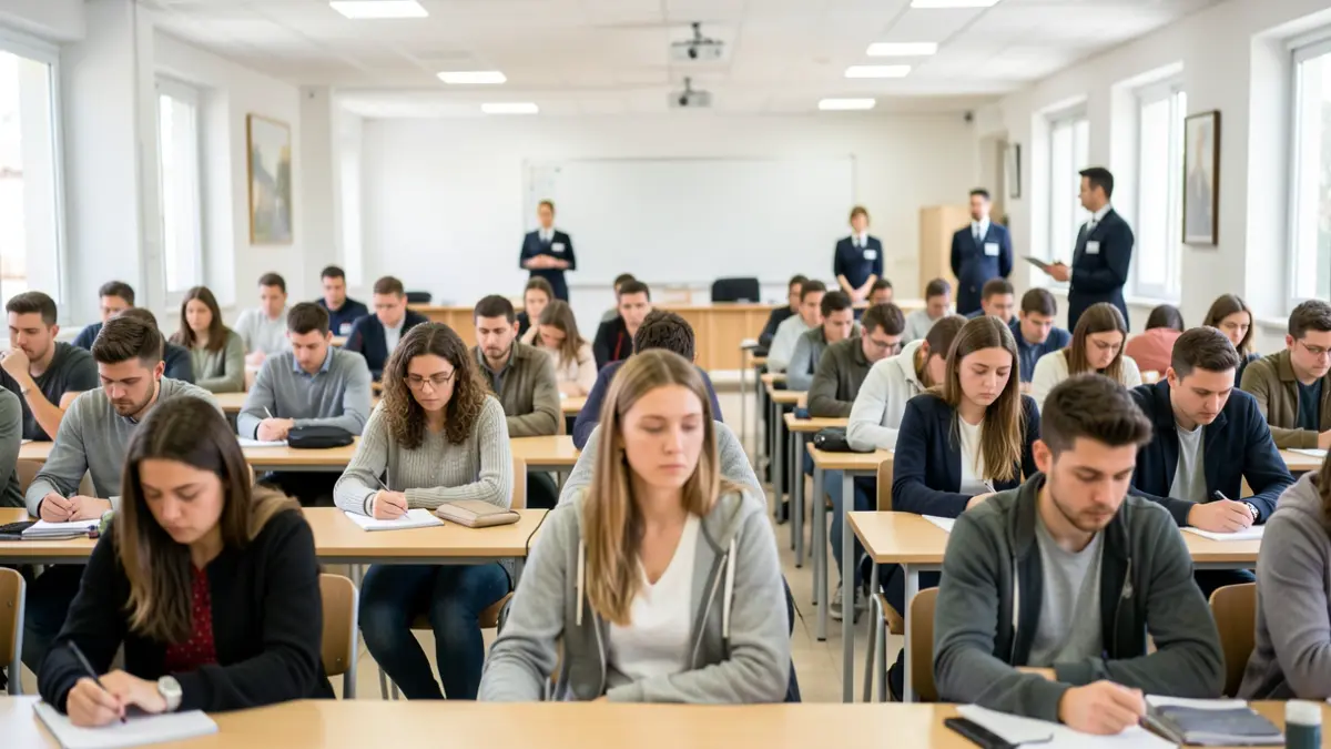Generic image of students taking exams in the Canary Islands.