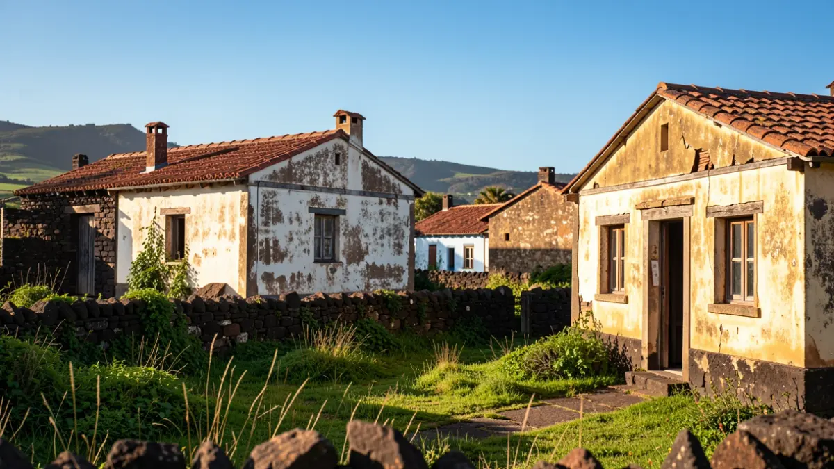Imagen genérica de casas rurales en Canarias con signos de necesitar rehabilitación.