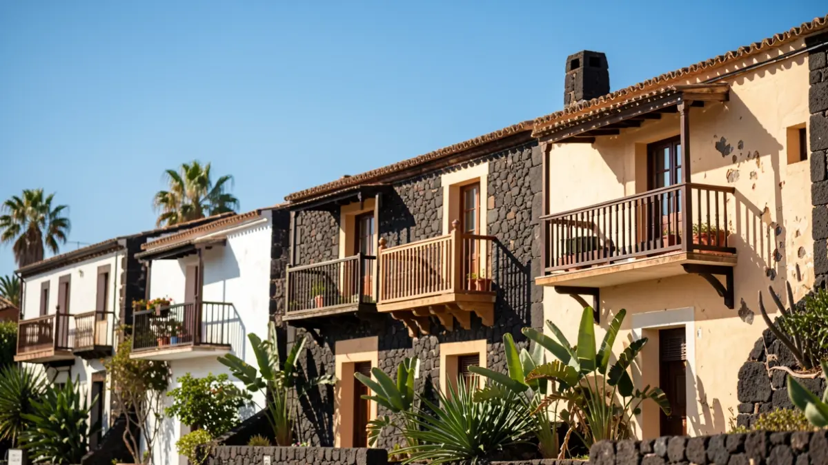 Imagen genérica de arquitectura tradicional canaria con vegetación.